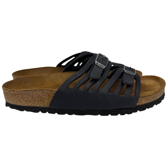 Birkenstock Granada Soft Footbed Black oiled leather Sandals Women’s sz 39/8.5 - Picture 2 of 11